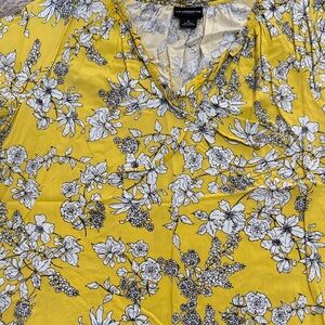 Liz Claiborne Yellow Floral Blouse